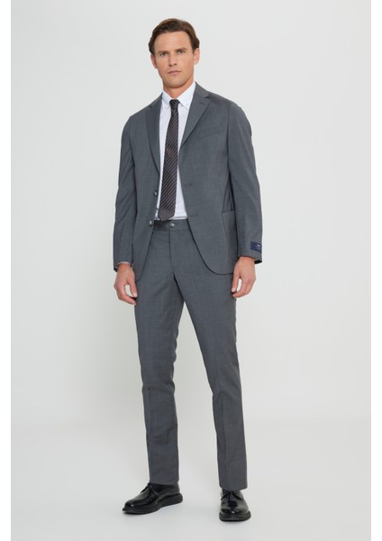 Slim Fit Dar Kesim Mono Yaka %100 Yün Takım Elbise modelleri