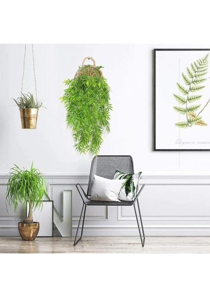 Fern Yapay Asılı Bitkiler Asılı Bambu Yaprakları Asma Kaplumbağa Yaprağı Bitki Şanslı Bambu Noel Sonbahar Parti Ev Duvar Dekorasyonu (Yurt Dışından)