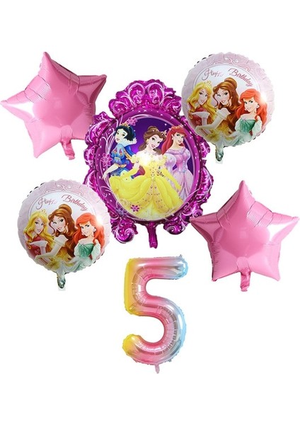 Balonlar5-6 Adet Disney Prenses Parti Süslemeleri Karışık Rapunzel Prenses Tek Kullanımlık Sofra Plakaları Balonlar Banner Kızlar Için Doğum Günü Partisi (Yurt Dışından)