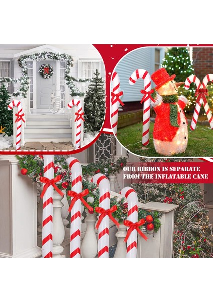 Santa 90 cm Şişme Noel Şekerleri Şişme Şeker Çubukları Noel Için Kapalı Açık Dekorasyon 2023 Yeni Yıl Partisi Iyilik (Yurt Dışından)