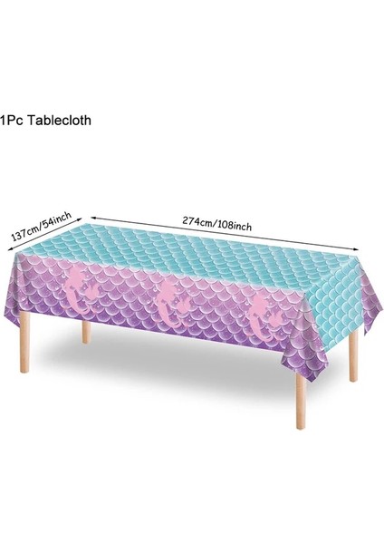 1 Adet Masa Örtüsü Denizkızı Tema Parti Tek Kullanımlık Sofra Kağıt Tabaklar Bardak Masa Örtüsü Masa Örtüsü Çocuklar Denizkızı Doğum Günü Partisi Dekorasyon Malzemeleri (Yurt Dışından)