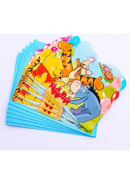 6 Adet Kart Disney Winnie The Pooh Tema Çocuklar Için Doğum Günü Dekorasyon Fincan Plaka Masa Örtüsü Zemin Bebek Duş Doğum Günü Partisi Malzemeleri (Yurt Dışından)