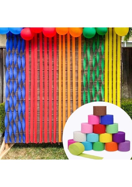 Derin MOR25 Renk Krep Kağıt Çelenk Dükkanı Düğün Ziyafet Doğum Günü Partisi Pencere Arka Plan Duvar Anaokulu Sınıf Dekorasyonu (Yurt Dışından) modelleri