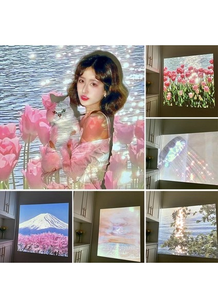 S17 Projektör Işığı Kalp Desen Projeksiyon Lambası Gezegen Gün Batımı Projektör Işığı Duvar Arka Plan Dekor Doğum Günü Partisi Süslemeleri Fotoğraf Prop 배경지 (Yurt Dışından) fırsatları