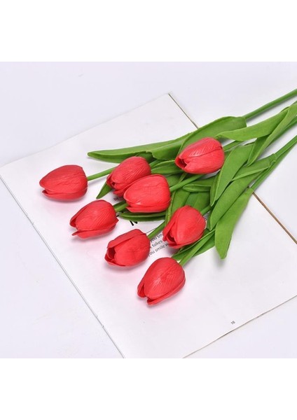 5PCS-COLOR12 5 Adet Lale Pu Yapay Çiçek Gerçek Dokunmatik Buket Sahte Çiçekler Düğün Dekorasyon Bahar Parti Dıy Ev Bahçe Malzemeleri Için (Yurt Dışından)