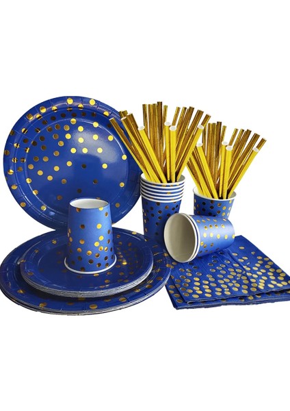 1 Adet 137X274CM Resim Olarak Mavi Altın Nokta Tek Kullanımlık Sofra Seti Lacivert Kağıt Tabak Bardaklar Payet Afiş Düğün Doğum Günü Bebek Duş Parti Süslemeleri (Yurt Dışından)