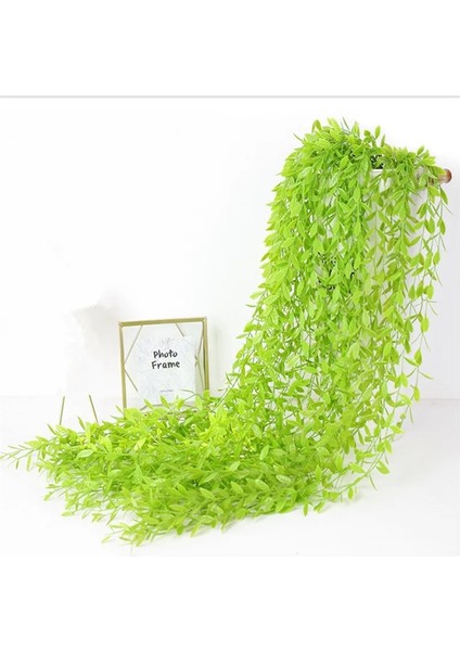 L Wei Simülasyon Bitki Söğüt Yaprağı Rattan Düğün Tavan Duvar Asılı Plastik Yeşil Yaprak Rattan Asılı Noel Dekorasyon (Yurt Dışından)