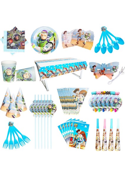 Balon 1 Adet Disney Oyuncak Hikayesi Parti Süslemeleri Çocuk Doğum Günü Tek Kullanımlık Sofra Bardak Kaşık Tabaklar Buzz Lightyear Tema Çocuk Seti Şekeri (Yurt Dışından)
