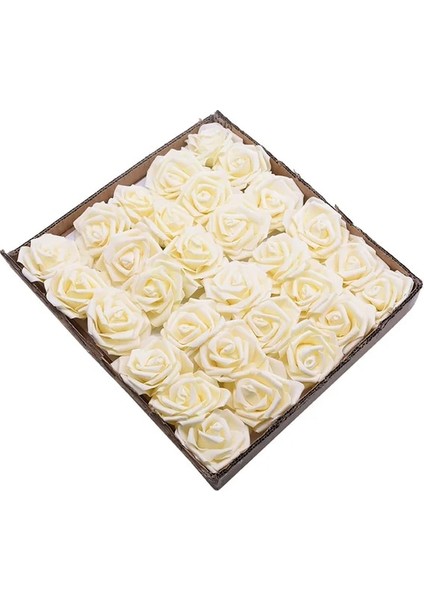 Şampanya 30 Adet 8 cm Yapay Çiçekler Güller 25/30/20/10 Adet Gerçek Sahte Güller Düğün Için Kök ile Dıy Buketleri Ev Yapay Çiçek Dekorasyon (Yurt Dışından)