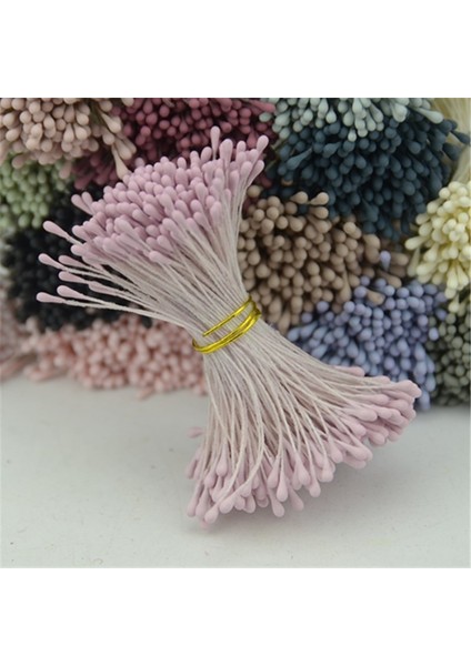 Floresan Yeşil 400 Adet 1mm Retro Mat Çift Kafaları Mini Çiçek Ercik Pistil Düğün Dekorasyon Dıy Sahte Noel Scrapbooking Hediye Kutusu Zanaat (Yurt Dışından)