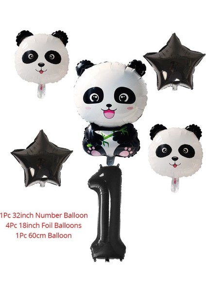 Numarası 1 Takım Karikatür Panda Folyo Balon Parti Dekoru Hayvanlar Tema Doğum Günü Partisi Bebek Duş Malzemeleri Hayvanat Bahçesi Hayvan Balonlar Panda Parti Malzemeleri (Yurt Dışından)
