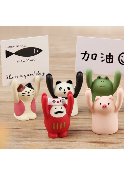 Kırmızı 1 Adet Kawaii Hayvanlar Fotoğraf Tutucu Masa Numarası Tutucu Isim Kartı Yer Kartı Kartpostal Standı Raf Süsler Ofis Dekorasyon Düğün (Yurt Dışından) modelleri