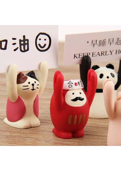 Kırmızı 1 Adet Kawaii Hayvanlar Fotoğraf Tutucu Masa Numarası Tutucu Isim Kartı Yer Kartı Kartpostal Standı Raf Süsler Ofis Dekorasyon Düğün (Yurt Dışından) fırsatları