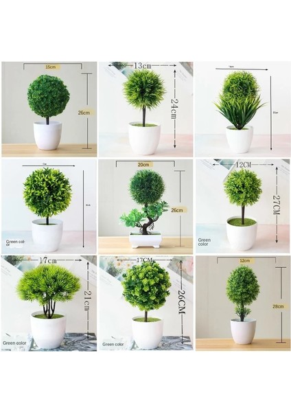 Jinyucao Yeşil Yeni Yeşil Küçük Ağaç Saksı Bonsai Süsler Ev Bahçe Otel Banyo Yatak Odası Dekorasyon Yapay Bitkiler Bonsai Sahte Bitkiler (Yurt Dışından) fiyatları
