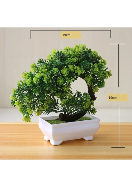 Jinyucao Yeşil Yeni Yeşil Küçük Ağaç Saksı Bonsai Süsler Ev Bahçe Otel Banyo Yatak Odası Dekorasyon Yapay Bitkiler Bonsai Sahte Bitkiler (Yurt Dışından) fırsatları