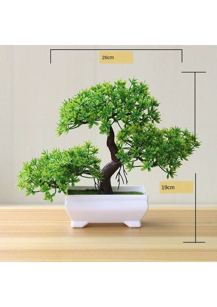 Jinyucao Yeşil Yeni Yeşil Küçük Ağaç Saksı Bonsai Süsler Ev Bahçe Otel Banyo Yatak Odası Dekorasyon Yapay Bitkiler Bonsai Sahte Bitkiler (Yurt Dışından) indirimleri