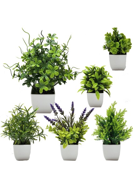 Stil 7 Yapay Bitkiler Lavanta Saksı Bonsai Yeşil Mini Ağaç Bitkiler Ev Bahçe Partisi Otel Dekor Için Sahte Çiçekler Saksı Süsler (Yurt Dışından)