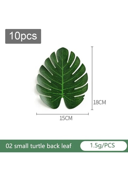 02 10 Adet Yapay Palmiye Yaprakları Tropikal Monstera Sahte Bitki Hawaii Parti Malzemeleri Için Büyük Yeşil Yaprak Masa Duvar Dekorasyonu (Yurt Dışından)