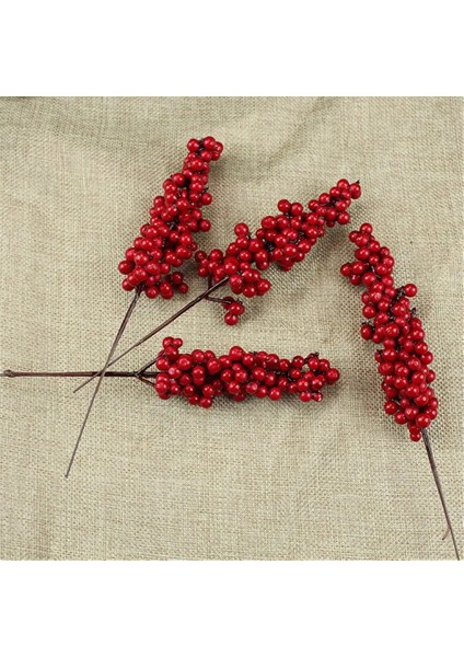20-26 cm Kırmızı Berry Buket Yapay Suni Çam Kozalağı Çiçek Şube Noel Ağacı Dekorasyon Düğün Parti Dekor Şenlikli Malzemeleri (Yurt Dışından) fiyatları