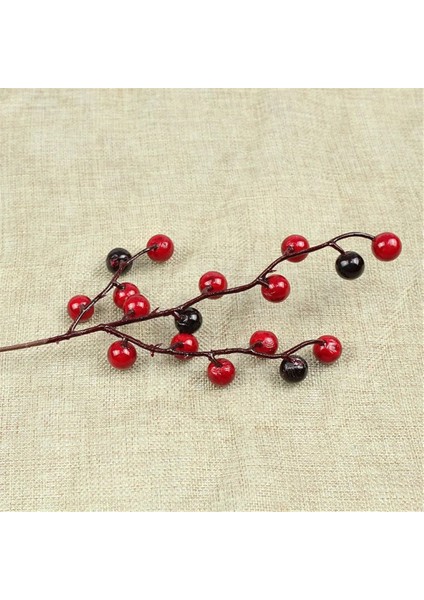 20-26 cm Kırmızı Berry Buket Yapay Suni Çam Kozalağı Çiçek Şube Noel Ağacı Dekorasyon Düğün Parti Dekor Şenlikli Malzemeleri (Yurt Dışından) indirimleri