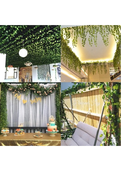 Numarası 20 2.4 M Ipek Yapay Sarmaşık Rattan Yaprak Çelenk Bitki Asma Ev Düğün Banyo Dekorasyon Bahçe Festivali Parti Dekor Sahte Çiçek (Yurt Dışından) fırsatları