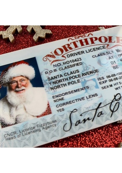 Bir 2 Adet 1/2/3 Adet Noel Baba Uçuş Lisans Kartı Noel Arifesi Ehliyet Noel Hediyesi Çocuklar Için Mutlu Noeller Süslemeleri (Yurt Dışından)