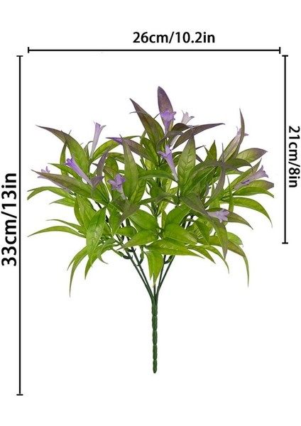 Petunya-Mor 1 Adet Yapay Çiçekler Simülasyon Petunya Simüle Bitkiler Morning Glory Yeşil Yaprak Plastik Çiçekler Ev Dış Dekorasyon (Yurt Dışından)