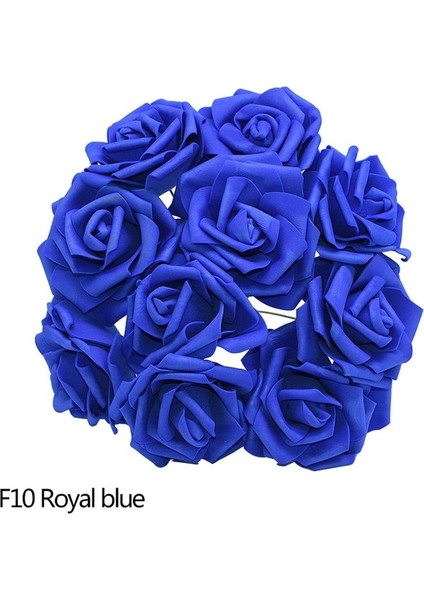 F10 Kraliyet Mavisi 10 Adet 10/20/25/30 Adet Beyaz 8 cm Köpük Yapay Gül Çiçek Çubuk Diy Ev Dekor Kapalı Sahte Çiçek Sanat Düğün Dekorasyon Buket (Yurt Dışından)