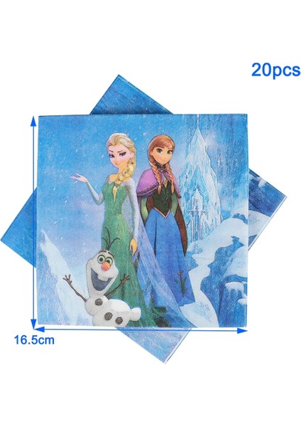 Kürdan FLAG-24PCS Disney Dondurulmuş Tema Parti Elsa Prenses Tek Kullanımlık Sofra Hediye Çantası Kağıt Bardak Tabaklar Kaşık Bebek Duş Dekorasyon Malzemeleri (Yurt Dışından)