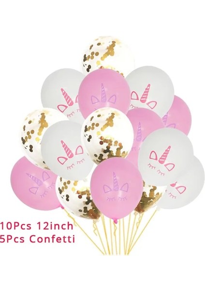 15 Adet Lateks Balon Weıgao Unicorn Dekorasyon Doğum Günü Partisi Dekoru Çocuklar Unicorn Tek Kullanımlık Sofra Seti Bebek Duş Kız Doğum Günü Partisi Malzemeleri (Yurt Dışından)
