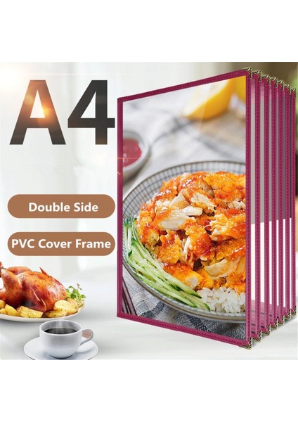 1 Çerçeve Siyah A4 Menü Tutucu Kapakları 8.5 x 11 Restoran Menü Kitap Mutfak, Içecek, Şarap Menü Kollu Çerçeveleri Malzemeleri Kapakları (Yurt Dışından)