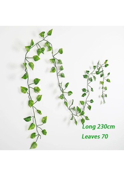 Scindapsus Yaprakları 230 cm Yapay Bitki Sarmaşık 1 Adet Yeşil Ipek Yapay Asılı Sarmaşıklar Yaprak Bitkileri Sarmaşıklar Diy Duvar Yeşil Düğün Dekorasyon Bırakır (Yurt Dışından)