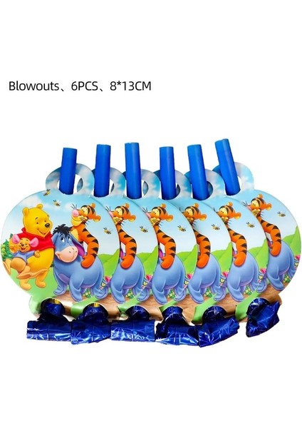 Blowout-6pcs Disney Winnie The Pooh Doğum Günü Partisi Malzemeleri Kağıt Bardak Tabaklar Masa Örtüsü Hediye Keseleri Bebek Duş Kız Parti Folyo Balonlar Dekor (Yurt Dışından)