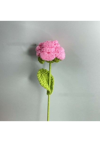 Pembe Gül Örme Çiçek Gül Çiçek Ayçiçeği Laleler Papatya Sahte Çiçekler Düğün Parti Dekorasyon El Örgü Tığ Dokuma Çiçek (Yurt Dışından)