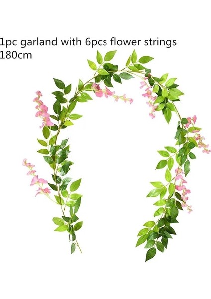 T03 Yeşil Okaliptüs Yaprakları Çelenk Wisteria Yapay Çiçekler Rattan Sahte Bitki Ipek Yaprak Sarmaşıklar Düğün Doğum Günü Partisi Dekoru Için (Yurt Dışından)