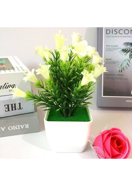 Beyaz Zambak Yapay Bitki Zambak Çiçeği Çam Kozalağı Saksı Bitkileri Ev Düğün Oturma Odası Masa Dükkanı Dekor Yapay Su Bitkileri Bonsai (Yurt Dışından)