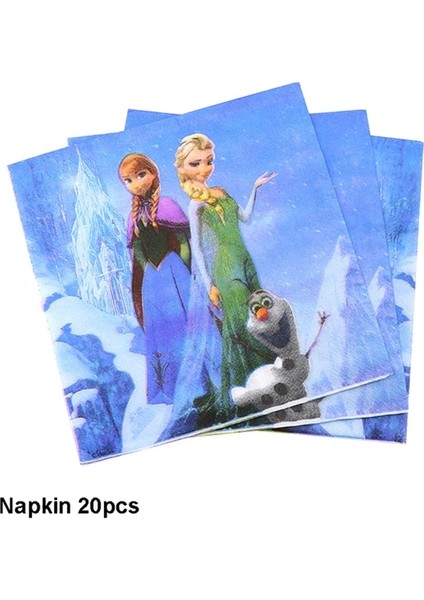 20 Adet Peçeteler Dondurulmuş Anna Elsa Prenses Doğum Günü Partisi Süslemeleri Çocuklar Tek Kullanımlık Sofra Tabaklar Bardaklar Peçeteler Balonlar Bebek Duş Malzemeleri (Yurt Dışından)