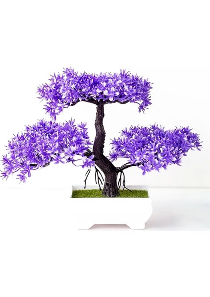 Mor Yapay Bitkiler Çam Bonsai Küçük Ağaç Saksı Bitkileri Bir Simülasyon Lotus Çam Sahte Çiçek Bonsai Seti Saksı Yeşil Bitkiler Otel (Yurt Dışından)