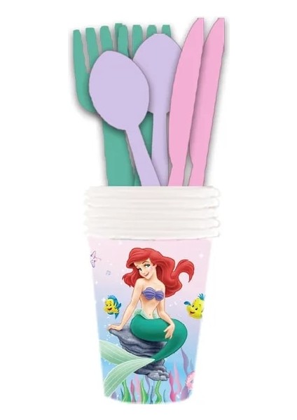 Kağıt Bardak 10 Adet Disney Denizkızı Ariel Prenses Parti Dekor Kız Doğum Günü Sofra Kağıt Tabak Bardak Peçeteler Masa Örtüsü Mutlu Doğum Günü Hediyesi (Yurt Dışından)