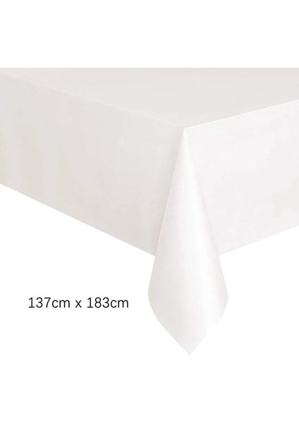1 Adet J Tek Kullanımlık Masa Örtüsü Pembe Beyaz Plastik Dikdörtgen Masa Örtüsü Silin Masa Örtüsü Çocuklar Doğum Günü Düğün Parti Masa Süsü Malzemeleri (Yurt Dışından)