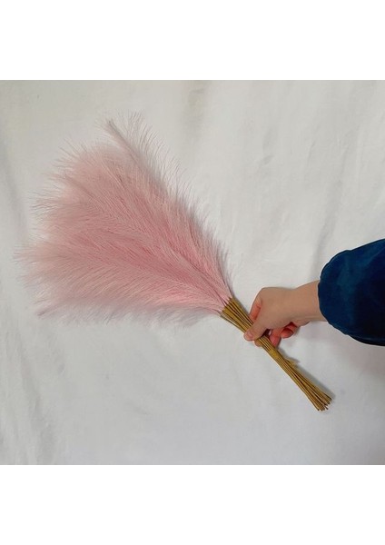 Pembe 1pc 1/5/10/20PCS 55 cm Mini Sahte Pampas Çim Yapay Görkemli Çim Vazo Dolgu Çiçek Ev Oturma Odası Mutfak Düğün Boho Dekor (Yurt Dışından)