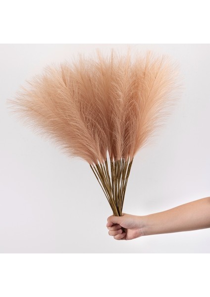 Pembe 1pc 1/5/10/20PCS 55 cm Mini Sahte Pampas Çim Yapay Görkemli Çim Vazo Dolgu Çiçek Ev Oturma Odası Mutfak Düğün Boho Dekor (Yurt Dışından)