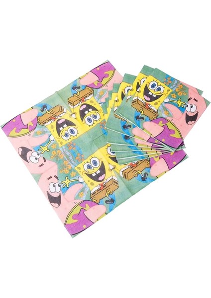 NAPKINS-10PCS Ücretsiz Özelleştirme Sünger Bob Tema Arka Plan Parti Malzemeleri Doğum Günü Banner Lateks Balon Dekorasyon Kek Topper Çocuk Oyuncakları (Yurt Dışından)