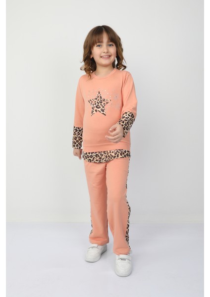 Kız Çocuk Leopar Yıldızlı Takım 37037