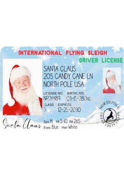 I 2 Adet 1/2/3 Adet Noel Baba Uçuş Lisans Kartı Noel Arifesi Ehliyet Noel Hediyesi Çocuklar Için Mutlu Noeller Süslemeleri (Yurt Dışından)
