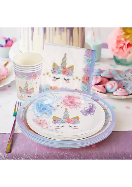 1 Adet Kek Topper Unicorn Doğum Günü Partisi Dekorasyon Unicorn Sofra Kağıt Tabaklar Bardak Peçeteler Oyuncaklar Çocuklar Için Doğum Günü Partisi Bebek Duş Kız (Yurt Dışından)