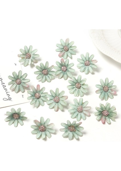 Yeşil 50 Adet 50/100 Adet Yapay Çiçekler Küçük Papatyalar Ev Deco Düğün Dekorasyon Sahte Çiçek Dıy Çelenk Zanaat Takı Gelin Aksesuarları (Yurt Dışından)