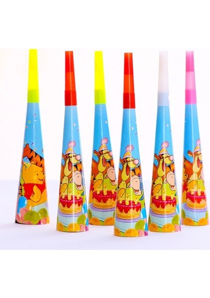 Horn-6pcs Disney Winnie The Pooh Parti Malzemeleri Tek Kullanımlık Sofra Doğum Günü Süslemeleri Kağıt Peçete Plaka Bardak Masa Örtüsü Lateks Balon (Yurt Dışından)