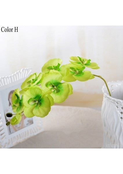 H Yapay Kelebek Beyaz Orkide Çiçek Ipek + Plastik Güve Phalaenopsis Düğün Ev Dıy Dekorasyon Için Sahte Çiçekler (Yurt Dışından)