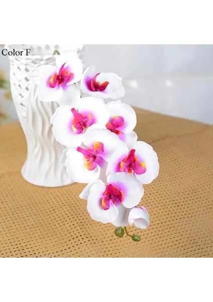 H Yapay Kelebek Beyaz Orkide Çiçek Ipek + Plastik Güve Phalaenopsis Düğün Ev Dıy Dekorasyon Için Sahte Çiçekler (Yurt Dışından)